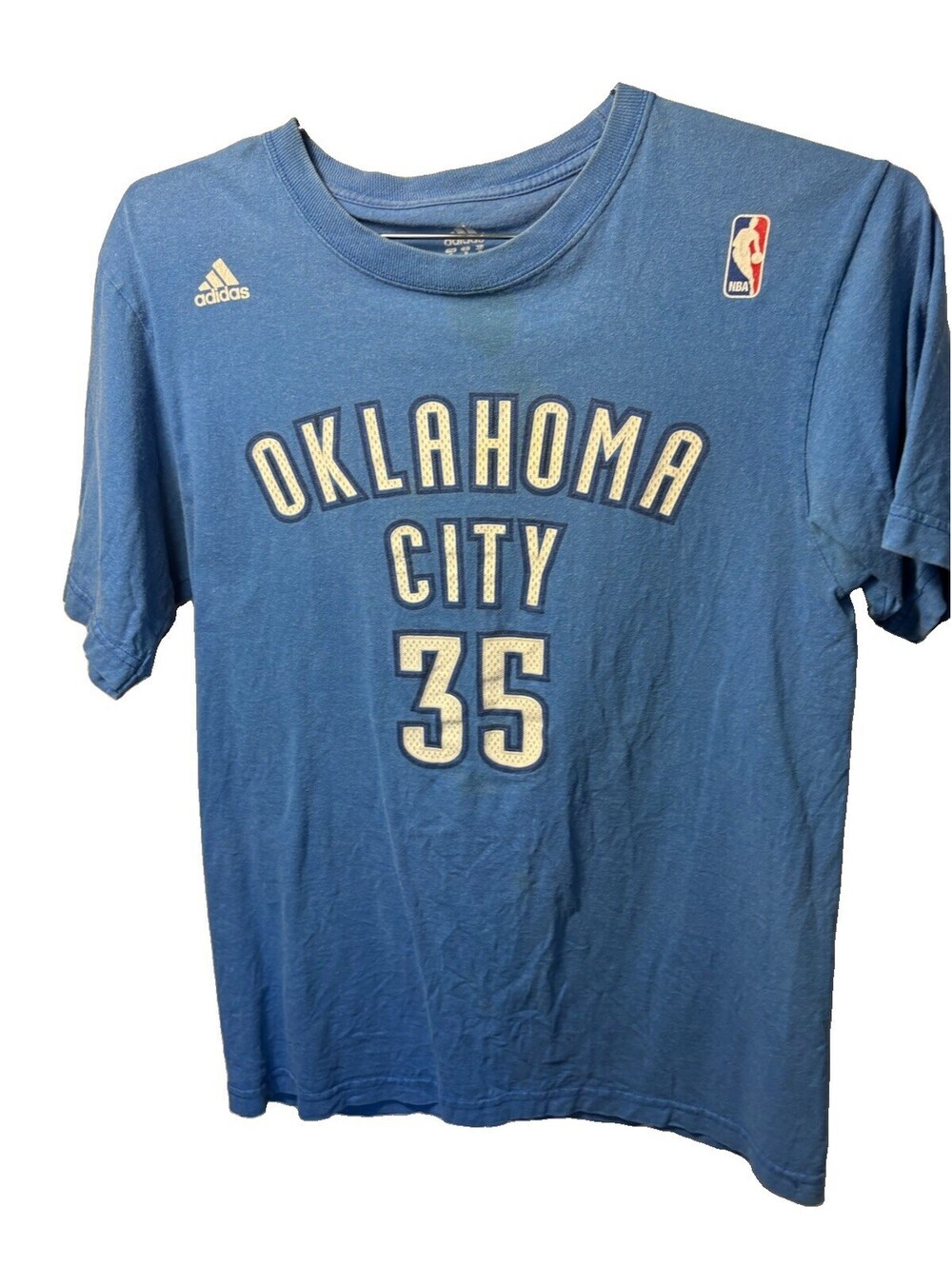 Kevin Durant Oklahoma City Thunder Adidas T-Shirt Sz M #35 NBA Player Tee